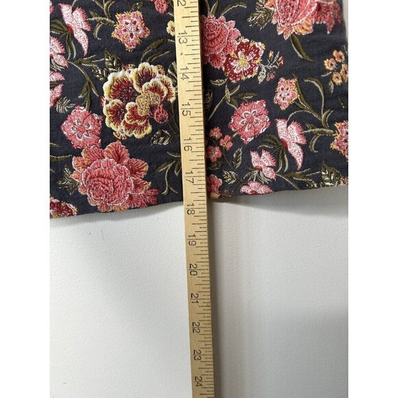 LOFT Floral Blue Pink Tapestry Pencil Spring Skirt Size 8 - Picture 7 of 11